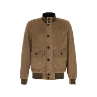 Moorer Carlos Button-up Suede Bomber Jacket