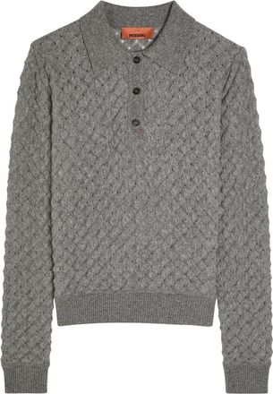 Missoni Textured-knit Cashmere Polo top - Grey - S (UK8-10 / S)