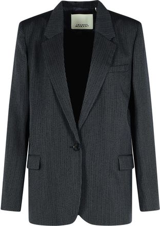 Isabel Marant Omelia Black Virgin Wool Blend Blazer