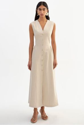 LaMarque Tamika | Linen Twill Dress in Natural at Nordstrom, Size X-Small