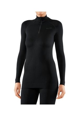 Falke Maximum Warm Quarter Zip Base Layer Top In Black