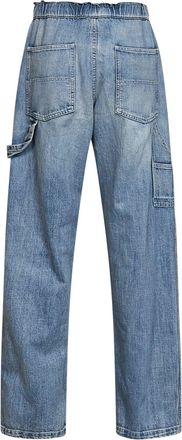 Maison Margiela Womens Wide-Leg Jeans Light Blue Cotton