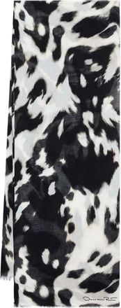 Oscar De La Renta animal-print scarf - Black