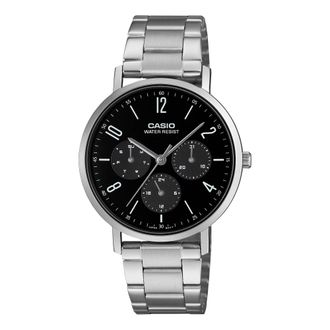 Casio Mens Black Dial Stainless Steel Multifunction Watch - MTP-VT06D-1BDF