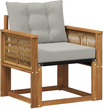 vidaXL Outdoor Middle Sofa Madera Maciza De Acacia Y Textileno Vidaxl