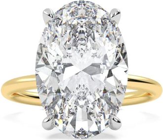 Tilla 14K yellow gold oval lab grown diamond solitaire ring - women - 14kt Yellow Gold/Lab Grown Diamond - 8