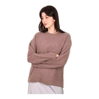 Vince Cashmere Knitwear, female, Brown, Size: M Plush Cashmere Crew Neck Pullover