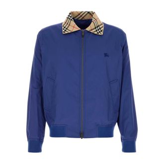 Burberry Jassen, Heren, Blauw, L, Katoen, Katoenen Bomberjack