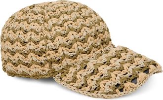 Alberta Ferretti Hoed met geweven klep - Dames - Petten - Beige - M - Accessoires
