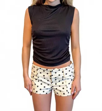 Free People Ana Printed Micro Shorts In White