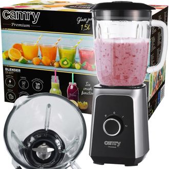 Camry Fabrilamp - Camry Cr 4077 - Batidora De Vaso Con Vaso De Cristal De 1,5 L, Batidora De Alto Rendimiento, Molienda, Picar Hielo, Funci&oacute;n Pulso, Cuchill