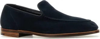 Crockett & Jones Mens Navy Suede Loafer