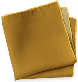 Paul Fredrick Solid Silk Pocket Square in Gold at Nordstrom