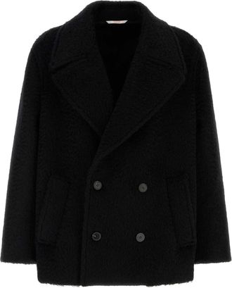 Valentino Garavani Mens Black Mohair And Wool Coat - Size EU 48 (Mens)