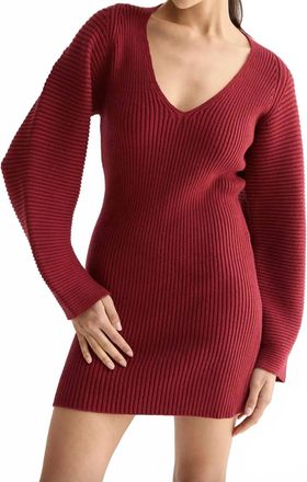 Crescent Womens Alondra Dolman Sleeve Mini Dress In Cabernet