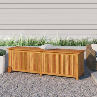 vidaXL Contenitore da Giardino con Ruote 150x50x58cm Massello Acacia Vidaxl