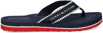 Tommy Hilfiger Webbing logo-print flip-flops - women - Polyethylene vinyl acetate (PEVA)/Polyester/Polyester - 41 - Blue