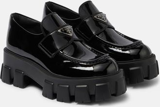 Prada Monolith leather platform loafers