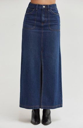 Crescent Denim Maxi Skirt in Denim Blue at Nordstrom, Size X-Large