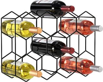 Sorbus Stackable 14-Bottle Metal Wine Rack
