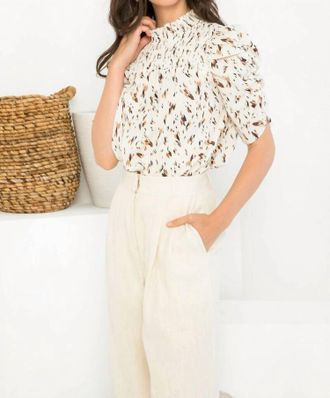 THML Clothing Feather Not In My Cap Blouse In Cream