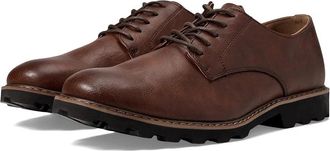 Deer Stags Mens Deer Stags Benjamin Oxford Brown Simulated Leather Dress Shoes HAWK1381