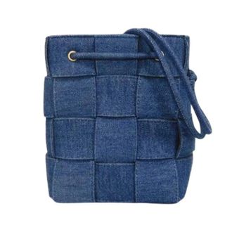 Bottega Veneta Pre-owned Bucket Bags, female, Blue, Size: ONE SIZE Pre-owned Denim Shoulder Bag
