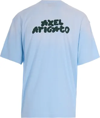 Axel Arigato Mens T-Shirt Bubble Reverse Sterling Blue Organic Cotton T-Shirts And Polos