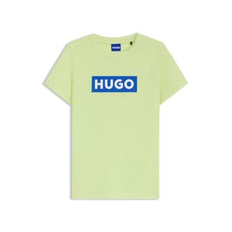 HUGO BOSS Slim-fit T-shirt in cotton with blue boxed logo