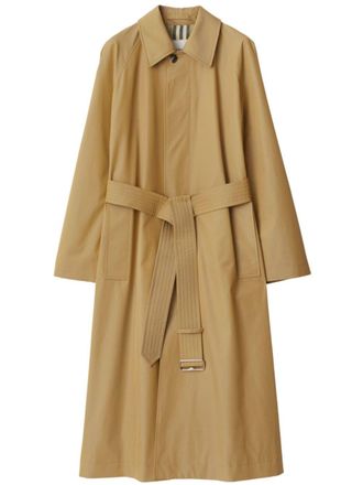Burberry long gabardine car coat - Neutrals