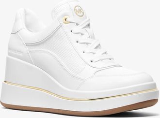 Michael Kors Emmy Leather and Mesh Wedge Trainer