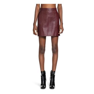 Chloé Leather Skirts, female, Red, Size: XS Straight Mini Skirt