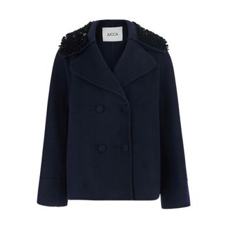 Jucca Cappotto con colletto decorato - - Jackets - Donna - Blu - XS