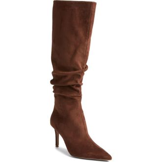 Open Edit Ariana Pointed Toe Knee High Boot in Brown Dark at Nordstrom Rack, Size 5.5