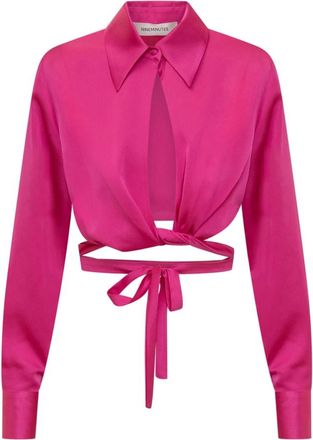 Nineminutes Satijnen Blouse - Dames - Overhemden - Roze - XS - Satijn - Overhemden