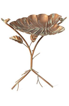 Glitzhome 19.5H Multifunctional 2-in-1 Metal Faux Copper Patina Finish Birdfeeder in Gold at Nordstrom, Size Large