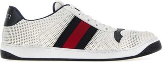 Gucci White Leather Screener Sneakers