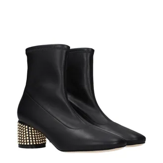 Casadei Womens Black Leather Ankle Boots