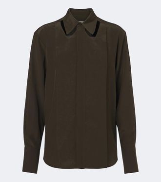 Victoria Beckham Blusa in cr&ecirc;pe de chine di seta con cut-out