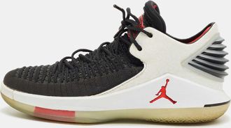 Air Jordan Black/white Fabric And Leather Xxxii Low Slam Dunk Sneakers