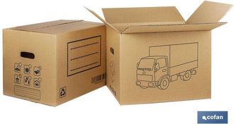 cofan Cofan - Caja De Cart&oacute;n Para Mudanza Con Asa Troquel 50x35x35 Cm Caja 10 Unid