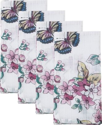 Lenox Set Of 4 Butterfly Meadow Floral Napkins