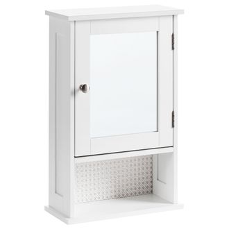Beliani Beliani - Armario Con Espejo De Pared Para Ba&ntilde;o 34 X 53 Cm Almacenaje Mdf Estilo Moderno Blanco Huila