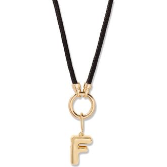 Brook & York Kai Initial Charm Necklace in Gold/Black F at Nordstrom