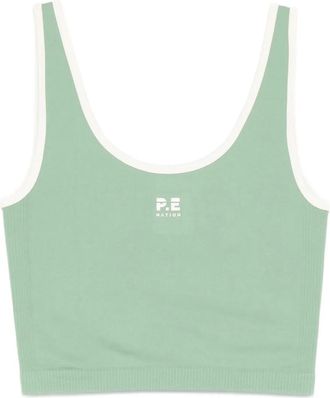 P.E Nation Solace seamless scoop-neck tank top - women - Elastane/Nylon - S - Green