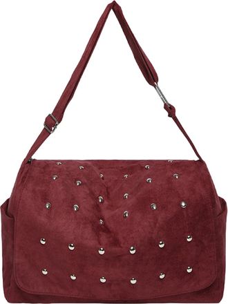 Generic Women Faux Suede Underarm Shoulder Bag with Zipper for Daily Use Travel (Red)