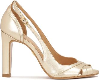 Kazar Gouden open teen pumps - Dames - Pumps - Geel - 40 EU - Leer - Schoenen
