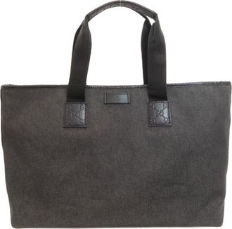 Gucci Black Canvas Tote Bag (Pre-Owned)