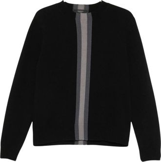 Gucci Truien & Vesten, Heren, Zwart, S, Wol, Ronde hals gebreid