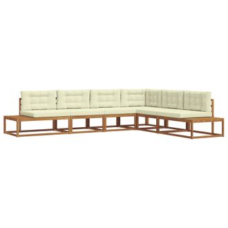 vidaXL Conjunto De Sof&aacute;s De Exterior Natural Y Crema Vidaxl